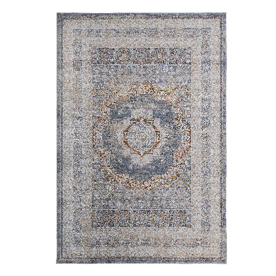 2X3 Blue/Ivory / Medallion Doormat Rug