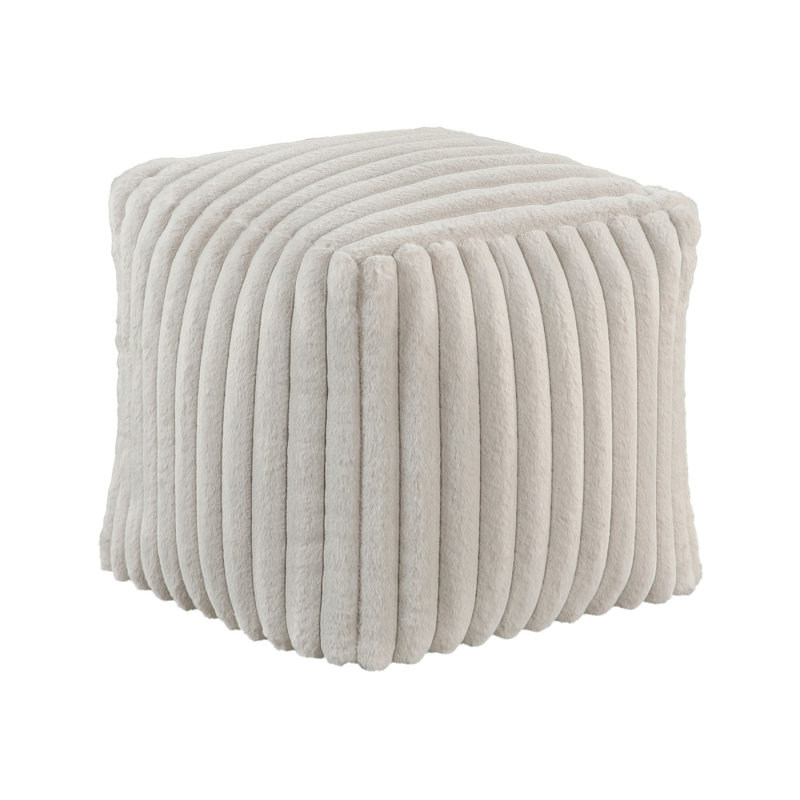 Deilkes 16" Modern & Contemporary Corduroy Square Pouf with Non-Slip Stability, Lightweight Polystyrene Bead Filling
