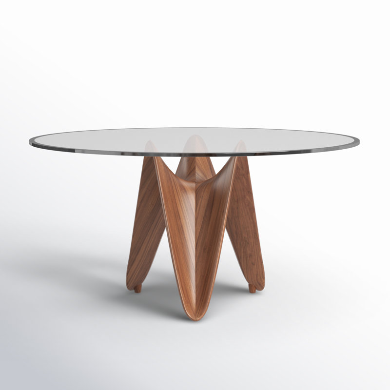Amina Round Glass Top Dining Table