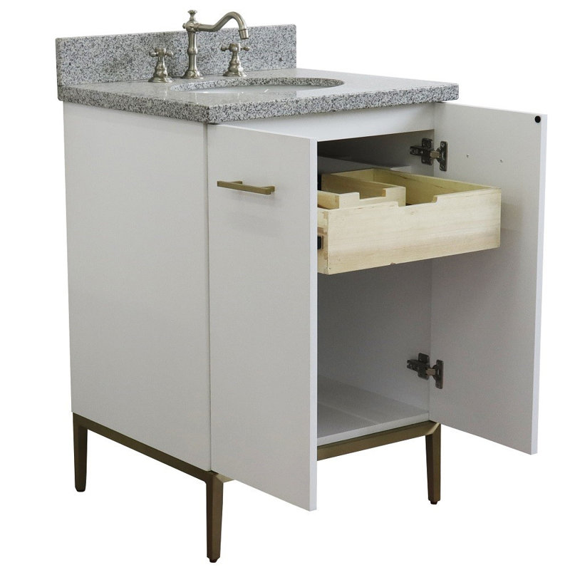 25'' Single Bathroom Vanity with Top, Gray