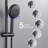 5-setting Slide Bar Shower System - Matte Black Dual Head 1.8 Gpm Wall Mounted Adjustable Spray Pattern Resists Corrosion & Discoloration Spa Handheld Diverter Valve Swivel Spout Holes