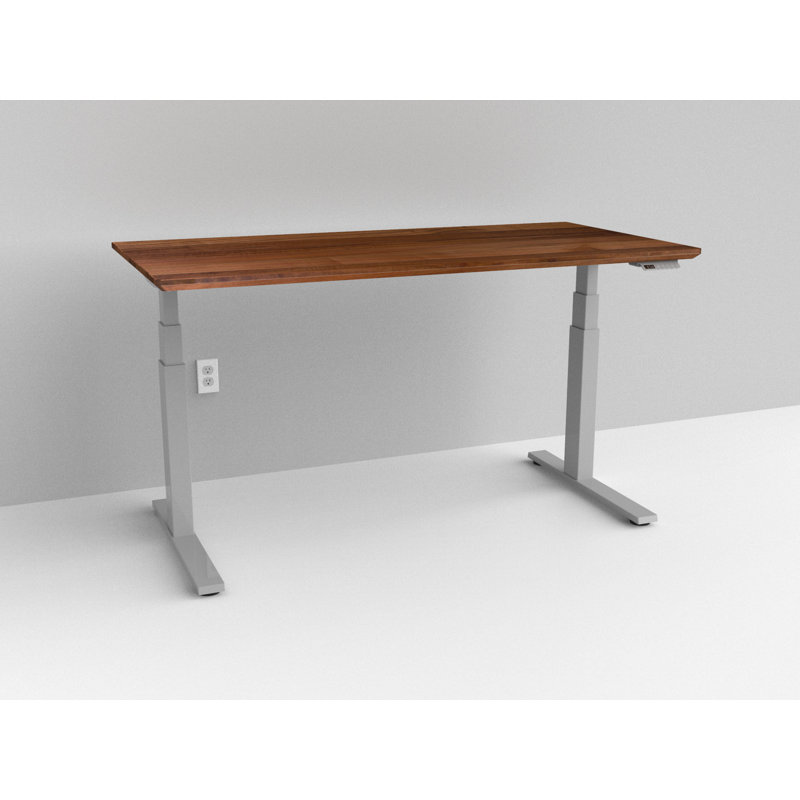 Bureau debout électrique à hauteur ajustable, H 50 po x l 60 po x P 30 po, Érable