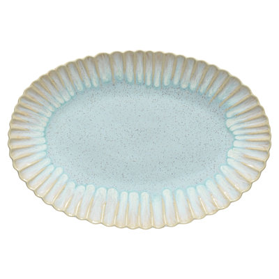 Costa Nova Mallorca Porcelain Stoneware Stainless Steel Platter Serving Dish