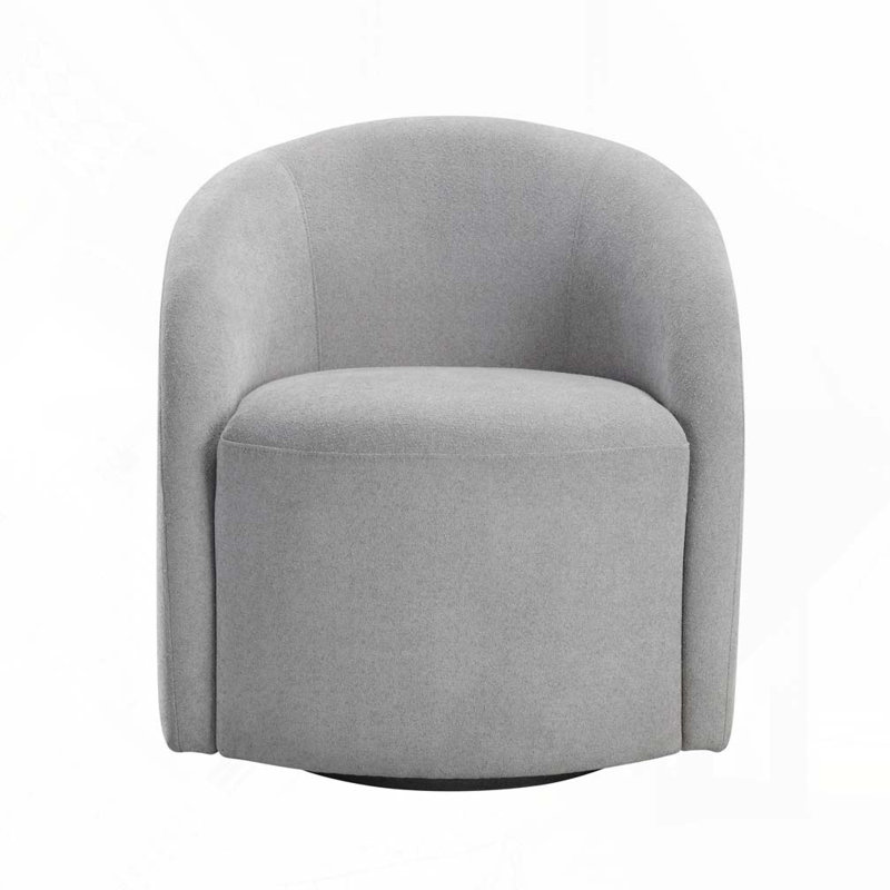 Fauteuil demi-tonneau pivotant Boucle, Gris clair