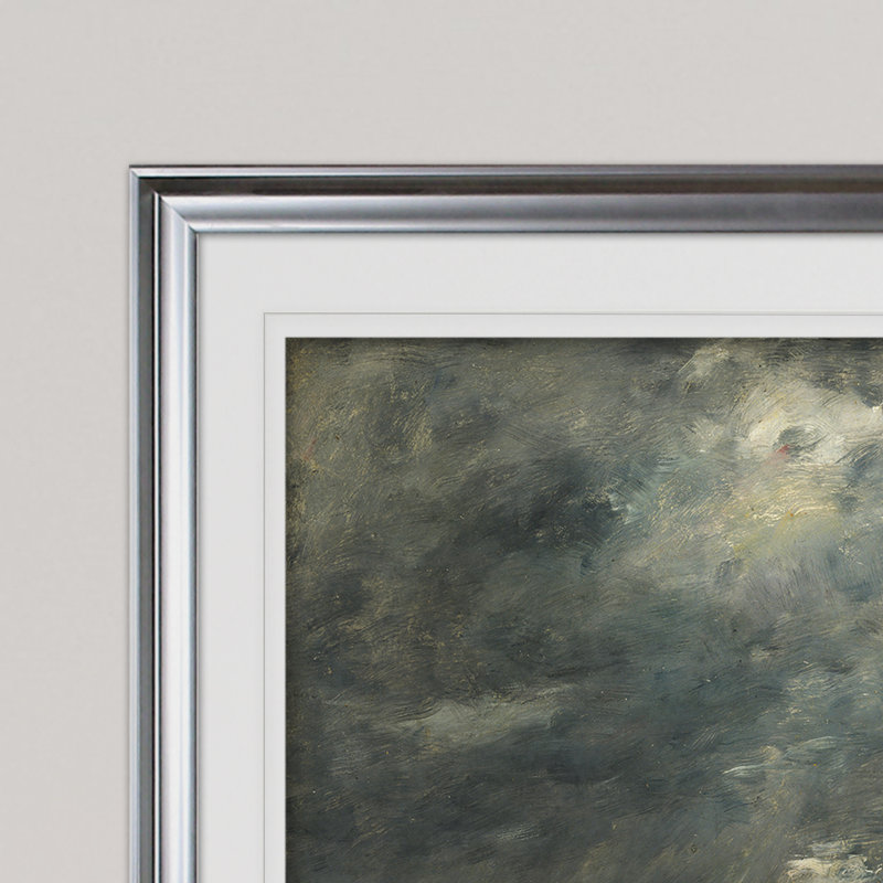 «The Beach at Trouville» par Claude Monet, impression, Argent, H 31 po x l 43 po x P 1,5 po