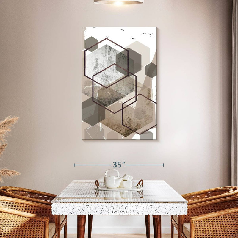 Avery Hexagons beige I, H 45 po x l 30 po