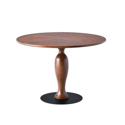 Table de salle à manger ronde en bois massif noyer