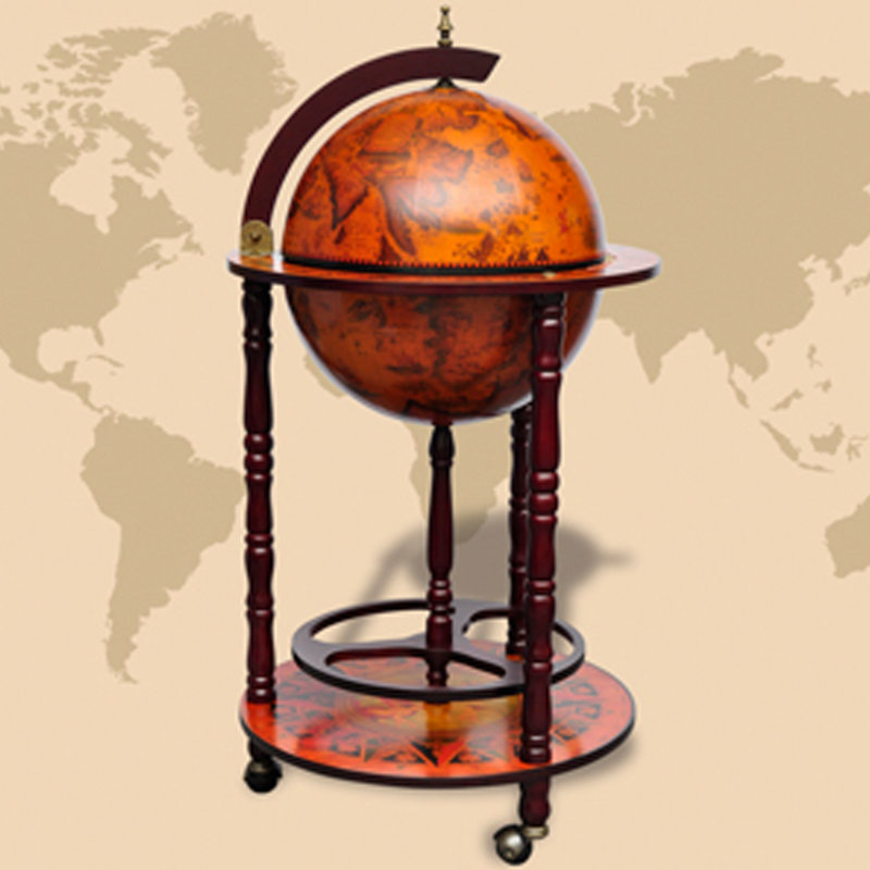 Solid Wood Floor Globe