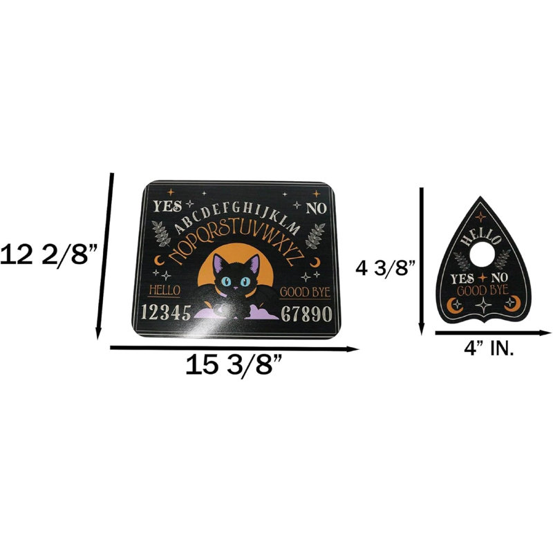 Mignon et effrayant chauve-souris noire à ailes de chat avec planchette Ouija