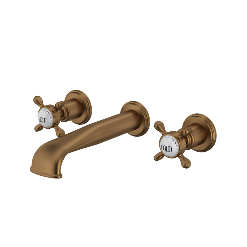 Edwardian™ Wall Mount Faucet with U-Spout, English Gold