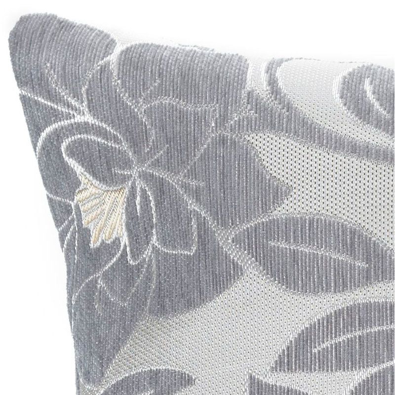 Darionne Floral Square Throw Cushion, Silver, 45 x 45cm