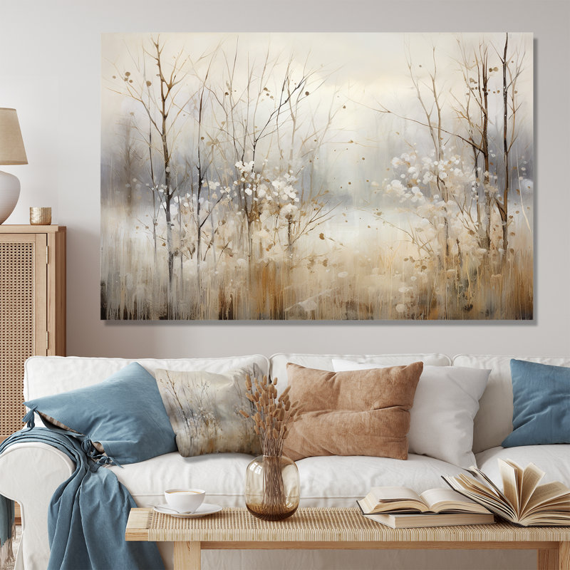 «Winter Meadow View calmness II», impressions sur toile Meadow, Noir, H 30 po x l 40 po, Impression encadrée