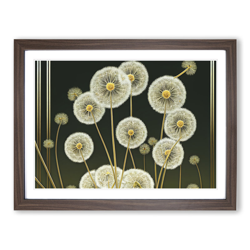 Dandelion Deco - Single Picture Frame Print, Walnut, 46cm H x 64cm W x 2cm D
