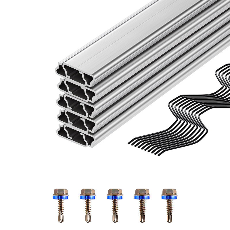 Serre à ressorts et canal de serrure, 6,56 pi de fil ondulé recouvert de PVC et ensemble de canaux en alliage d'aluminium avec vis incluses, 0,05 po d'épaisseur, film poly et accessoires de toile d'ombrage