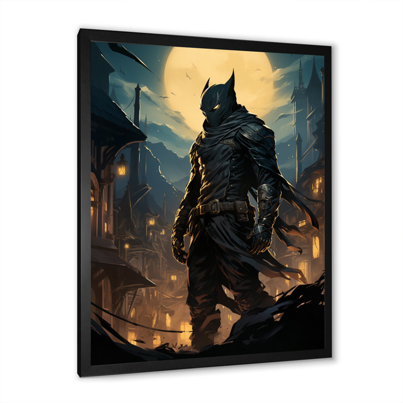 «Villian In The Night Sky», reproduction sur toile, H 40 po x l 30 po x P 1,5 po, Cadre simple noir
