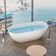 63" Freestanding Solid Surface Bathtub Stone Resin with Overflow and Pop-up Drain, 3 Colours Option