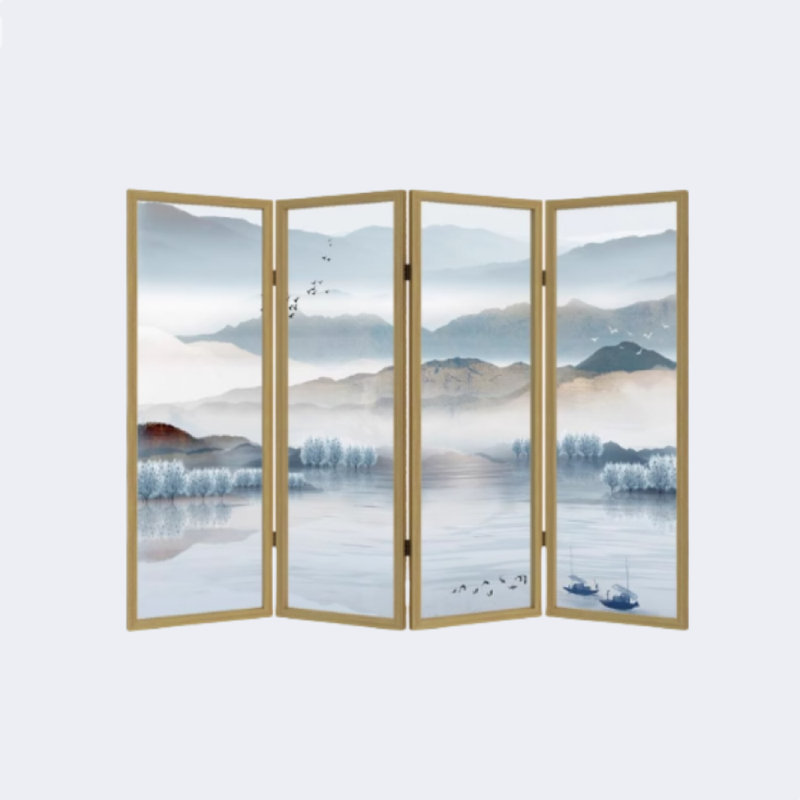 Paravent en bois pliable, Noyer, H 70,86 po x l 94,48 po x P 1,18 po