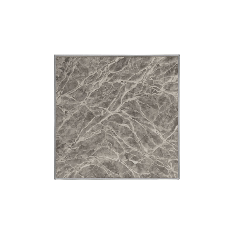 Machine Washable Gray Area Rug, Square 8'