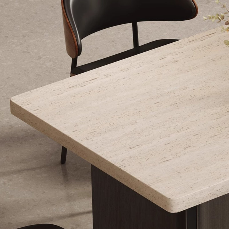 Durable Rock Plate Dining Table Sets., 29.53"H x 62.99"L x 31.5"W