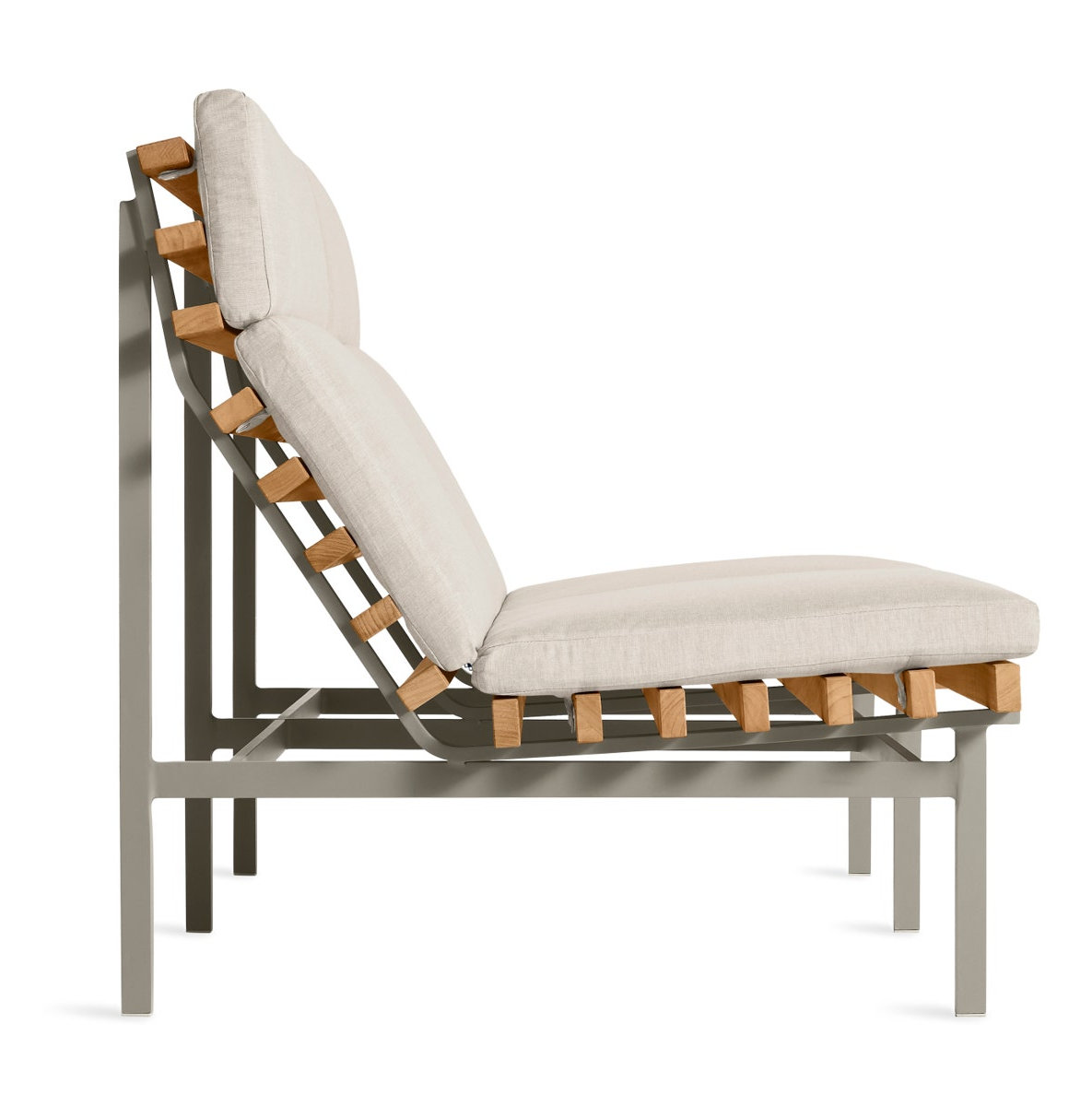 Perch 59" Teak Patio Loveseat, Sunbrella Linen, Charcoal