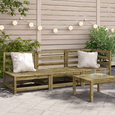 Bergenfield 210cm Wide Wood Patio Sofa