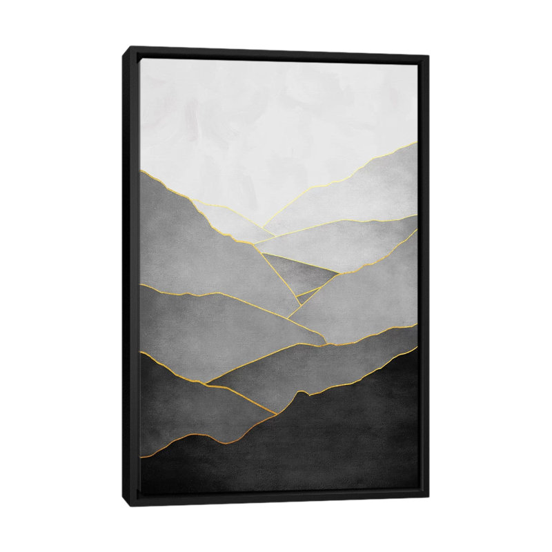 «Minimal Landscape I», impression sur toile, H 26 po x l 18 po x P 1,5 po, Toile avec cadre noir, Pas de tapis