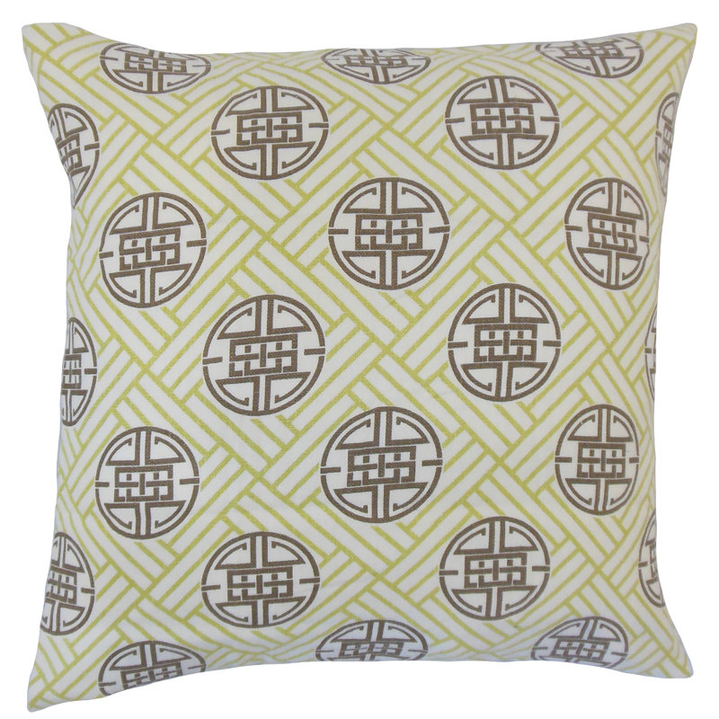 Linen Square Pillow Cover & Insert, Lime
