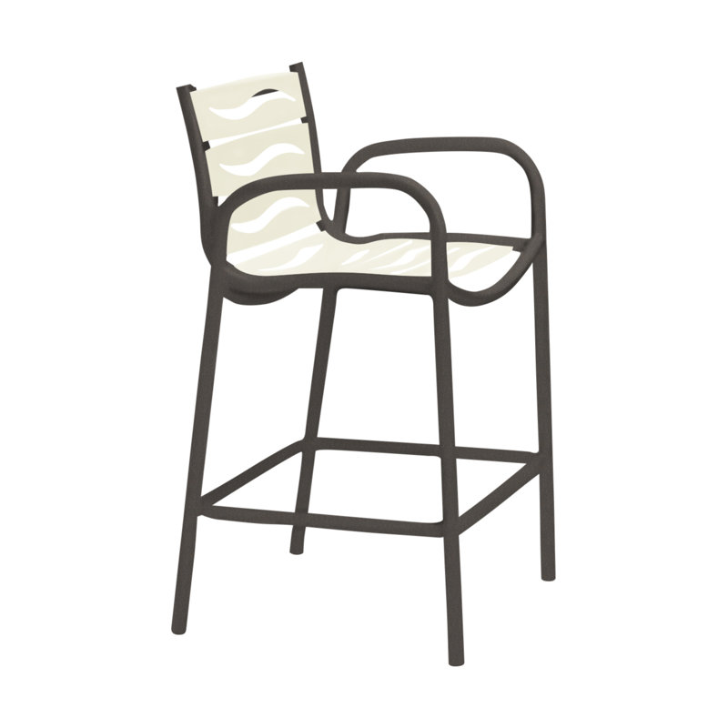 Millennia Outdoor Bar Stool, Graphite, Snow