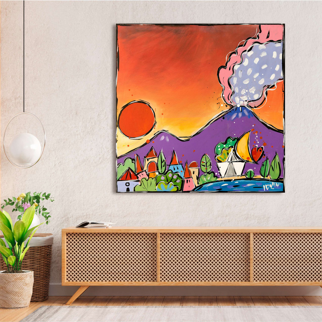 Sonnenuntergang über dem Golf von Wallas - Wrapped Canvas Print