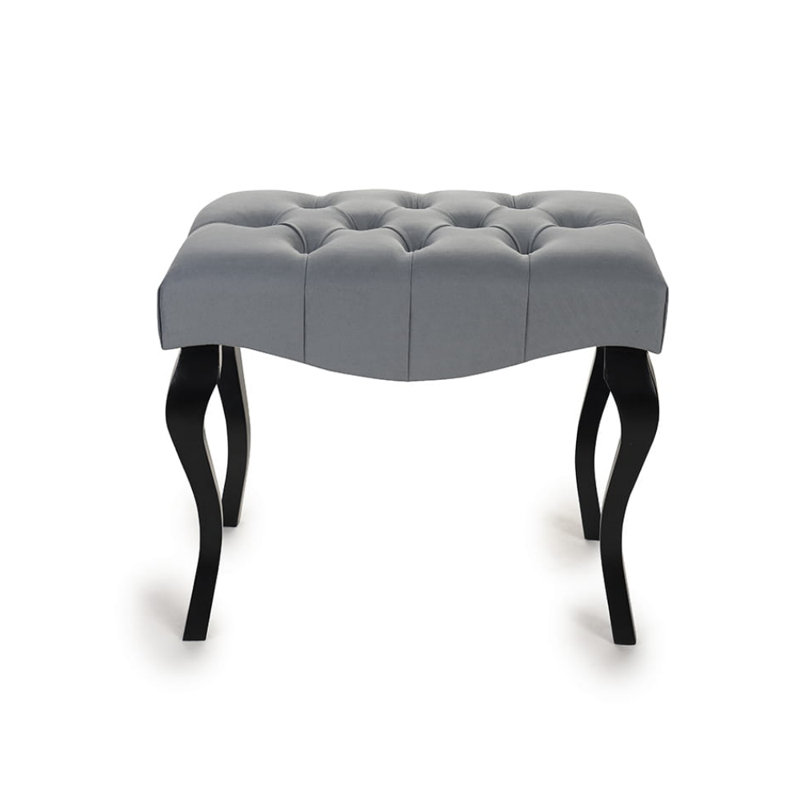 Bedroom Bench Ottoman, Grey/Black, H40 x W80 x D40cm