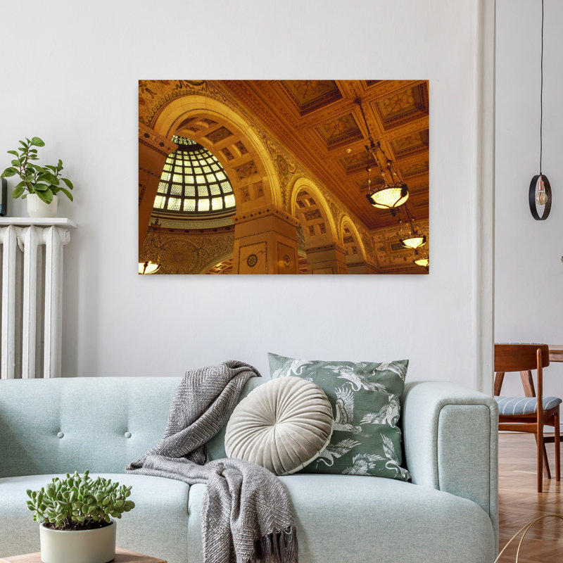 Interiors of Tiffany Dome Chicago Cultural Center Chicago Cook County Illinois USA 1 Piece Wrapped Canvas Wall Art