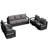 Abdullah 5-Piece Modern Aluminum Outdoor Patio Furniture Set with 4 Swivel Chairs and Grey Cushions-1422751101