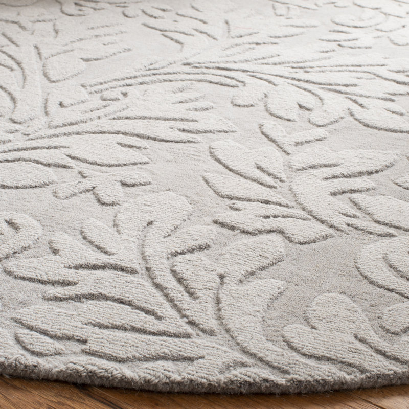 Sarah Hand Loomed Wool Floral Rug, Round 5'