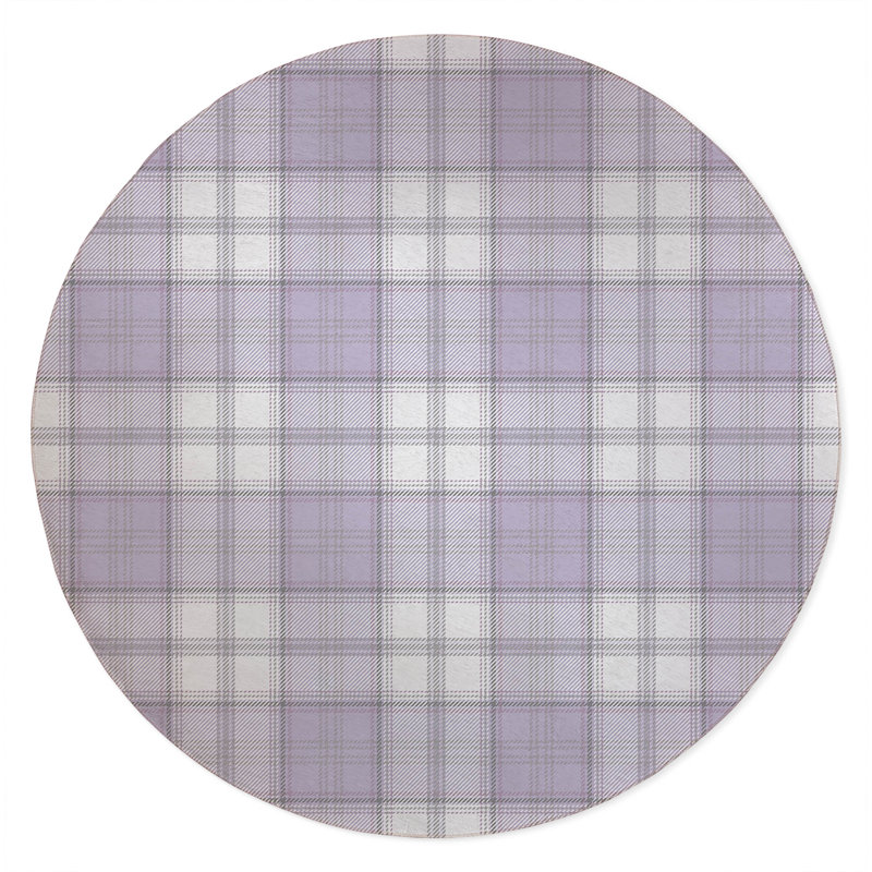 Bully Plaid Non-Slip Outdoor Rug, Round 5'