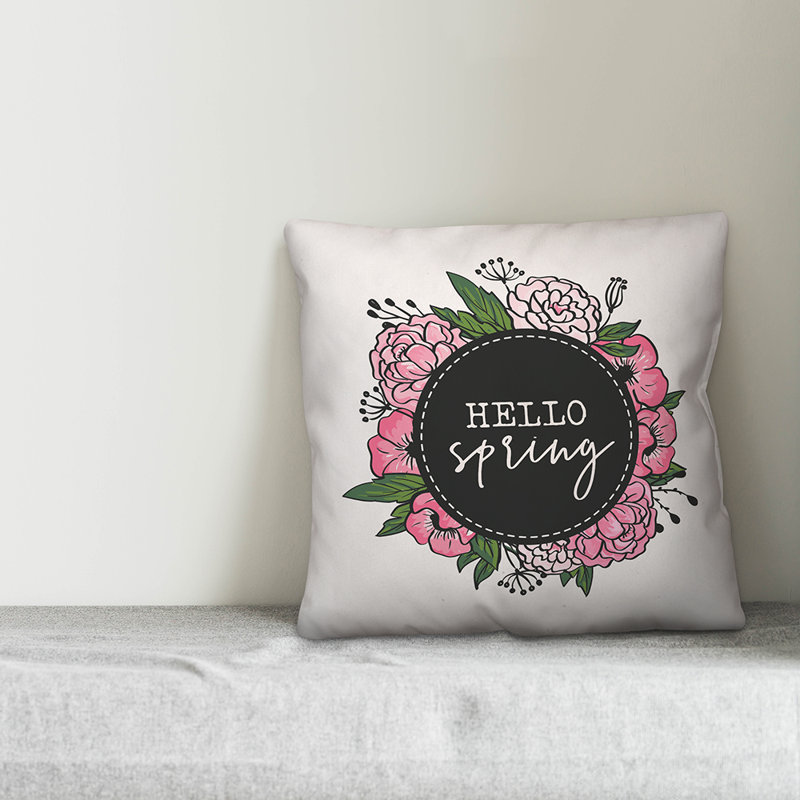 Hello Throw Pillow, 18" x 18"
