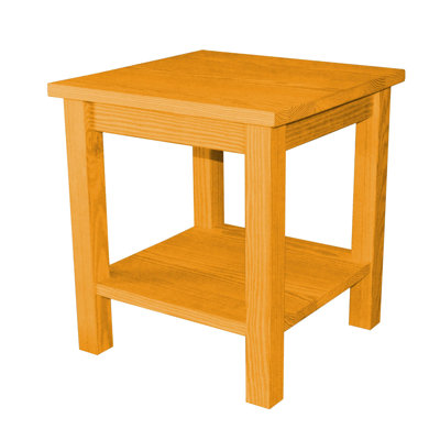Versaloft Solid Wood Amish End Table With Shelf In Honey Stain With Clearcoat - Living Room Side Table