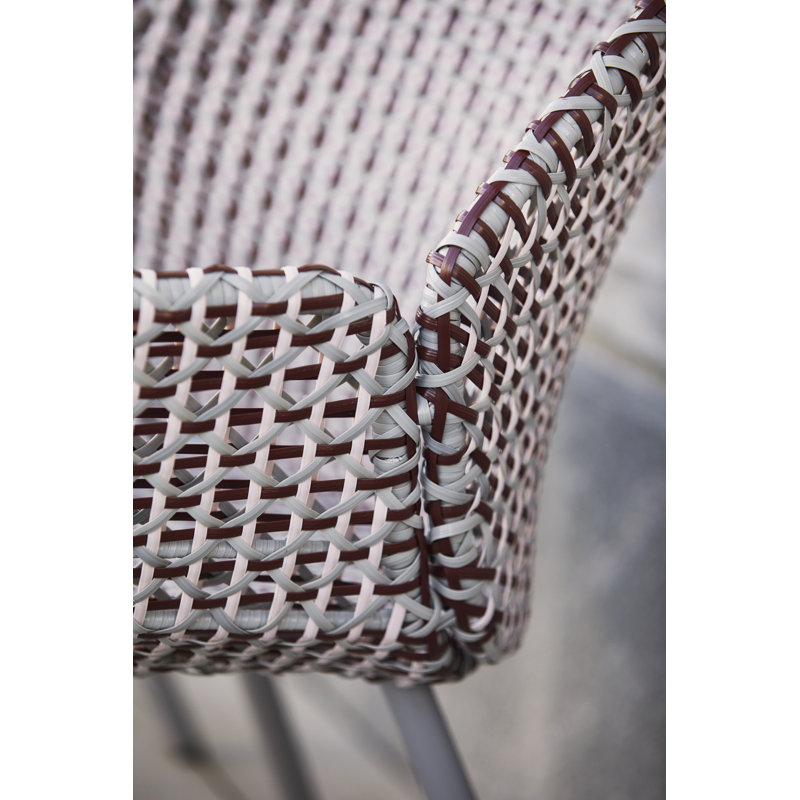 Vibe Patio Armchair with Cushion, Light Brown, Bordeaux/Dusty Rose
