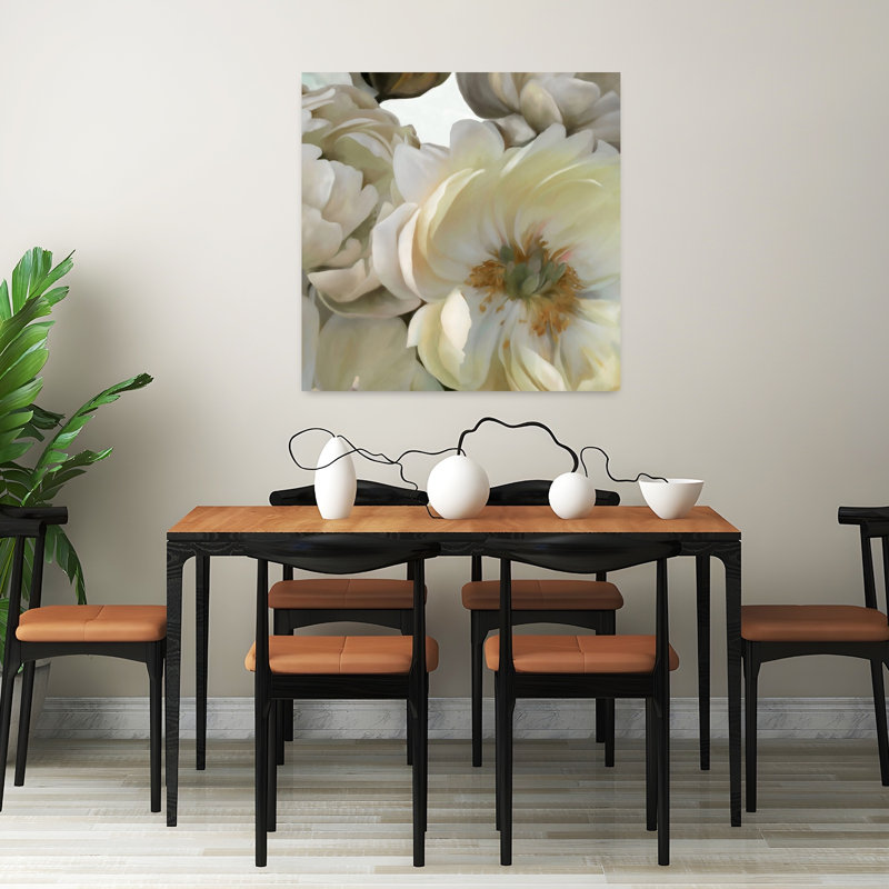 «Floral Shadows I Contemporary Delicate Dreamy Peony Nature Flower», art mural, H 32 po x l 32 po