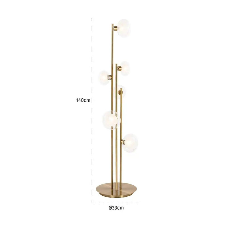 Lampe sur pied à branches 55 po, Brossé