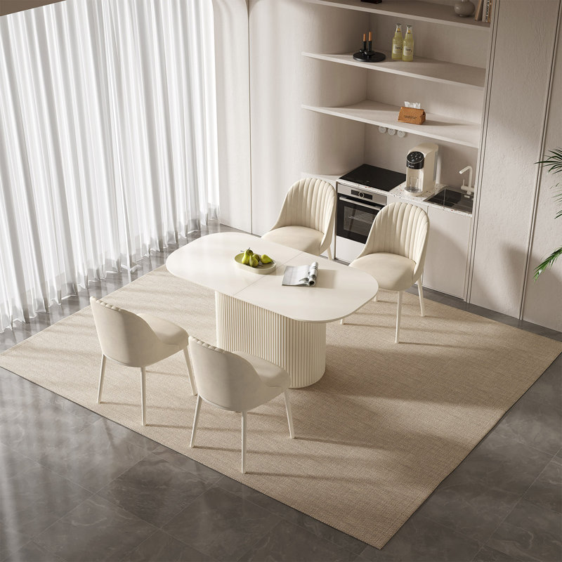 Ensemble de table de salle à manger 62,99 "avec 4 chaises pour la cuisine, le bar et le salon, 5 pièces: table, 4 chaises