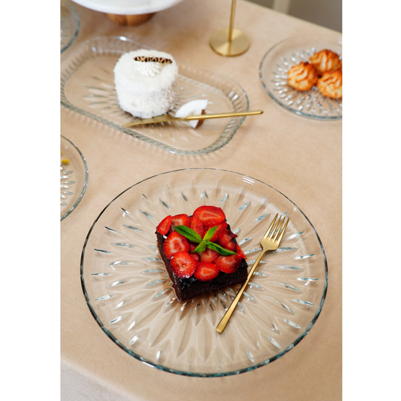 Élégante assiette de service 100% verre (1 pièce), 11,8 po | Va au lave-vaisselle | Design élégant et transparent pour des repas et des réceptions haut de gamme | Idéal pour servir des hors-d'œuvre, des desserts et plus encore