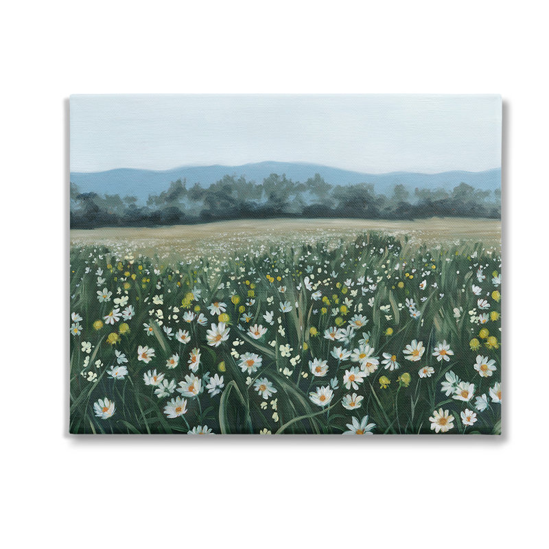 «Traditional Daisy Meadow», art mural sur toile par Grace Popp, H 24 po x l 30 po x P 1,5 po