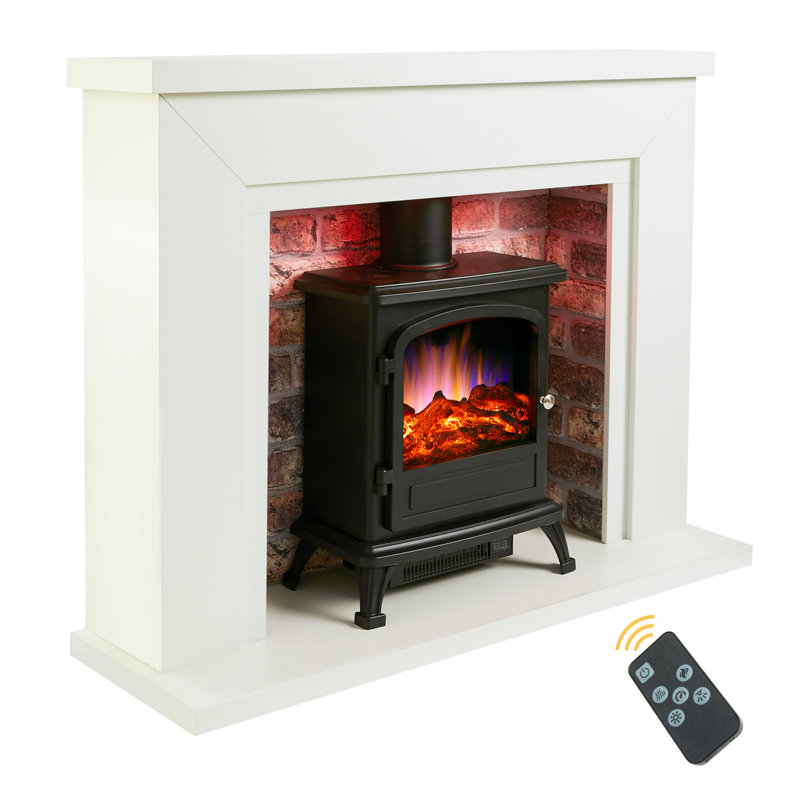 Farlington Electric Stove Suite, White/Rustic
