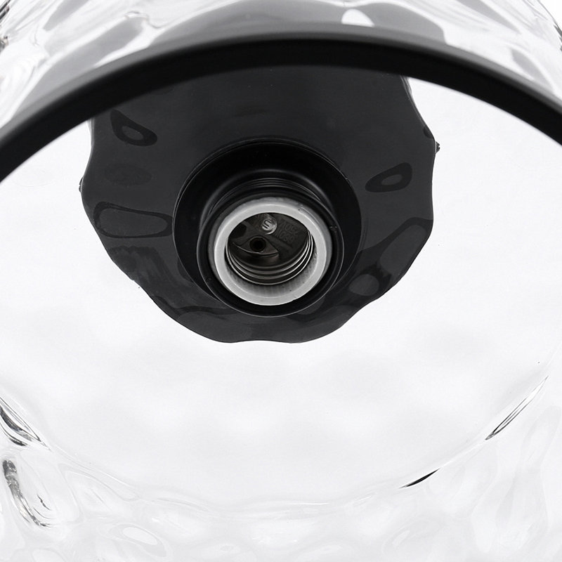 Plafonnier semi-encastré en verre Lonnetta, Noir mat