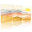 «Abstract Mountain Landscape Sunset», ensemble de 3 reproductions d'art sur toile-915353688