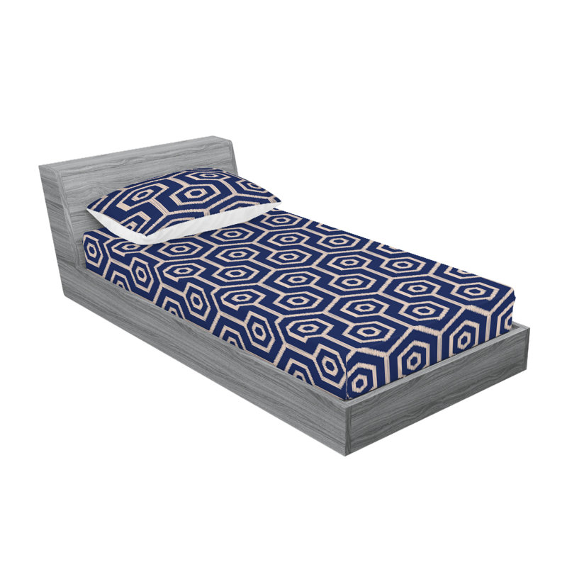 Drap-housse et taies décoratives Ambesonne, Ensemble de draps pour lit simple avec 1 taie d'or