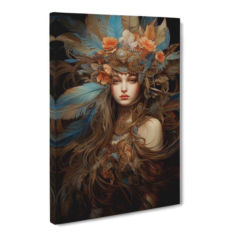 Feather Renaissance - Wrapped Canvas Print, 76cm H x 50cm W x 3cm D