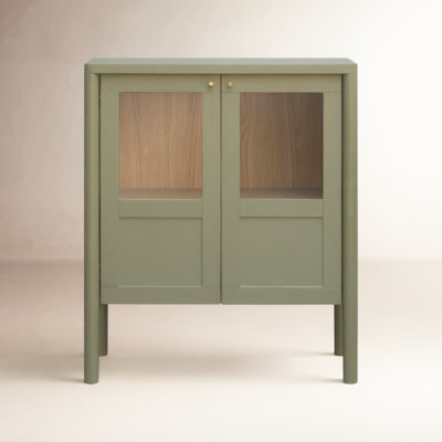 2-Door Glass Paned Accent Cabinet