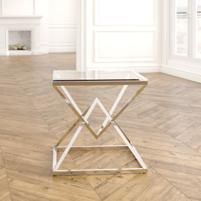 Ladson Glass Top Frame End Table