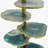 D15x29.5" Verdant Agate-Slice Table Lamp w/ Marble Base